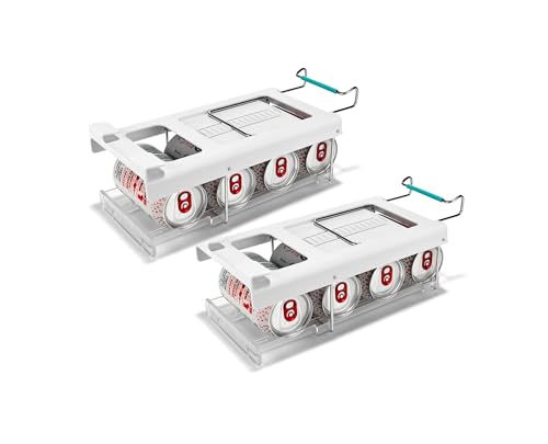 Joseph Joseph FridgeStore 2-Pack Foldable Under-Shelf Fridge Storage Can Dispenser – Space-Saving Holder, Fits Shelves 13-18" Deep