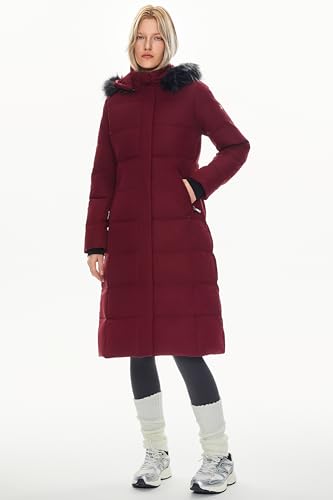 Orolay Women's Quilted Down Jacket Winter Long Coat Hooded Stand Collar Parka4