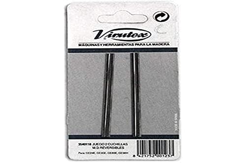 Virutex 3540118 3540118-Juego 2 Cuchillas MD Reversibles 80mm CE35, Negro