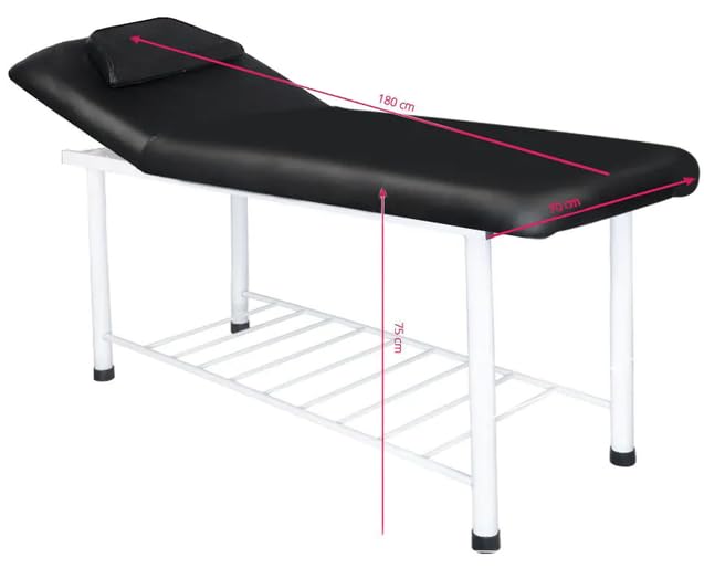 Generisch Kosmetikliege Schwarz – Behandlungsliege für Wimpernverlängerung, Gesichtsbehandlungen, Permanent Make-up, Massage & Kosmetikstudio