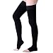 Produktbild Wallfire Medizinische Kompressionsstrümpfe, 23-32mmHg Oberschenkel Stützstrümpfe für Damen Herren Relief Verhindern Krampfader (Color : Black, Size : XXL)