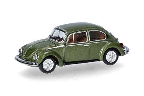 herpa Voiture Miniature VW Coccinelle 1303 Vert Mousse métallisé, Miniature à l'échelle 1:87, pièce de Collection, fabriquée en Allemagne, modèle en...