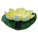 PACKOVE Schwimmende Blumen LED Lotus Licht Solarleuchte Seerose Kerze Künstliche Seerosen Laterne Schmetterling Teichbeleuchtung Garten Terrasse Pool Dekoration für Festival Party