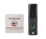 Skybell Slim Line II Bronze Wi-fi Video Doorbell Camera for Alarm.com ADC-VDB106X Bundled with 4 inch Warning Sticker. Not Compatible with The Skybell app. Monthly Paid Subscription Required