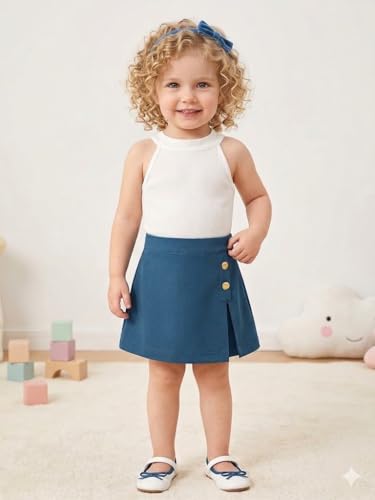 Image of A.T.U.N. (ALL THINGS UBER NICE) Girls Tank Top and Skort Set | Stylish Sleeveless 2 Piece Outfit Set for Kids | Comfortable Soft Fabric Clothing Set for Girls
