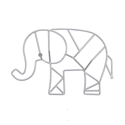 Image of NoJo Elephant Shaped Wire Nursery Wall Decor, Finish, Grey (3099961P)