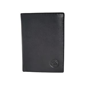 Frédéric Johns Portefeuille Homme – Grand Portefeuille – Portefeuille Cuir Veritable – Porte Carte Homme Cuir Modèle World (Noir)