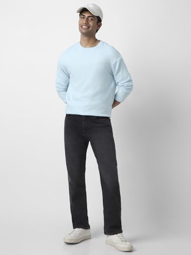 Image of Urbano Fashion Men's Textured Round Neck Oversized Full Sleeve Cotton T-Shirt
