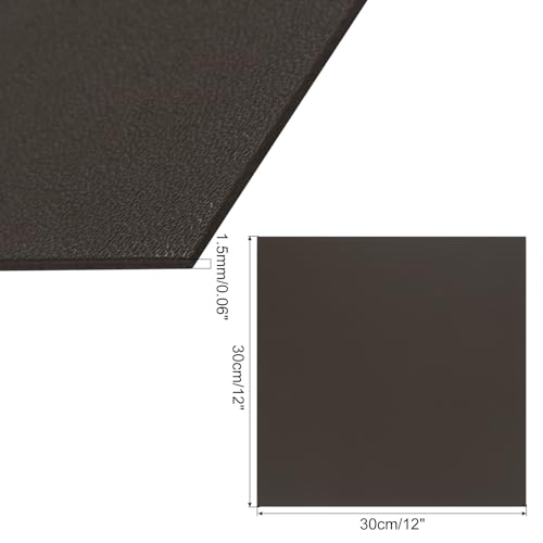 Image of ABS Plastic Sheet 12 x 12 Inch,Flexible Plastic Sheets 1 /16 Inch Thick Thermoplastic Sheet with Leather Texture Brown for DIY Crafts Decors 1Pcs