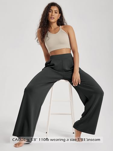 Image of ODODOS Modal Soft Wide Leg Pants for Women High Waist Casual Relaxed Pants with Pockets-27 /29 inch / 31 inch Inseam