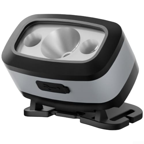 Rechargeable LED Headlamp With Motion Sensor Waterproof Dual Light Source Hands Free Lighting For Camping Hiking Night Running(Starry Gray)