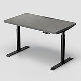 山善(YAMAZEN) 昇降デスク 電動 昇降式デスク 一枚板 電源タップ付き スタンディングデスク 上下昇降 pc ゲーミングデスク テレワーク メモリー機能 衝突検知 120×70×58.5-118.5cm 耐荷重80kg 組立品 ストーンダークグレー/マットブラック EHD-U1270(SDGY/MBK)