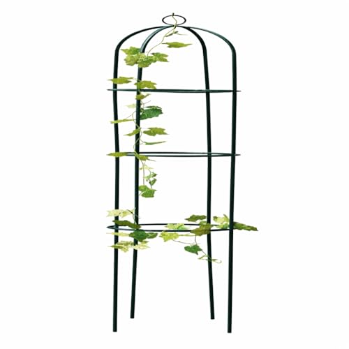 Image of Garden Obelisk Plant Support 1.9m Metal Climbing Frame Trellis for Roses, Clematis & Ivy, Coated Steel, 40 x 40 x 190 cm (40 * 40 * 190 CM)