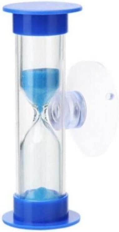 Tustao 2 Minute Sand Timer for Kids, Blue Toothbrush Timer for Kids 2mins / 3mins Sand Clock Timer Plastic Suction Cup Hourglass Sandglass Desktop Ornament Party Favors