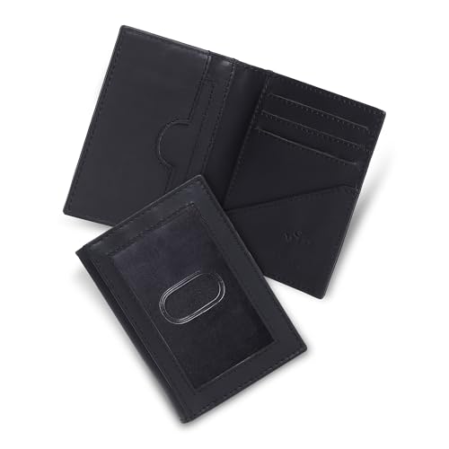 Image of Genuine Leather Bifold RFID Blocking Slim Stylish Credit Debit ATM Card Holder Wallet for Men Women (Z Black)