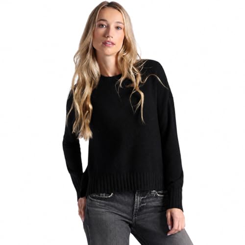 Image of Minnie Rose Womens Long Sleeve Shrunken Crew Cashmere Sweater