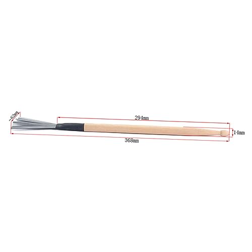 2 piezas de baquetas de madera y cepillos de alambre para música jazz, para principiantes y profesionales, almacenamiento conveniente, accesorios para batería duraderos y cómodos miniatura 7