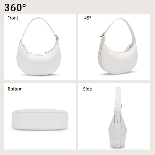 Image of Crescent Shoulder Bag for Women, Small Vegan Leather Crossbody Purse Hobo Handbag with Adjustable Strap for Travel