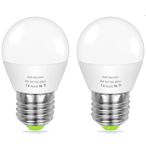 ZHENMING G45 LED Bulb Screw Daylight White 5000K 6W 60W E27 Golf Ball Edison Halogen Lamp Equivalent