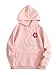 SOLY HUX Womens Sweatshirt Graphic Hoodies Letter Print Casual Long Sleeve Drawstring Pullover Tops with Pocket Pink Letter XS