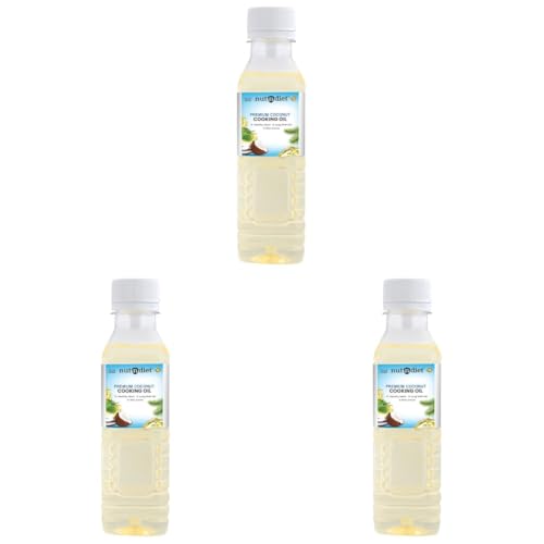 Image of nutndiet Premium Edible Coconut Oil for Cooking, 200ml PET Bottle | Natural Coconut Oil | Perfect Choice for Frying, Baking, Sauteing, and Everyday Healthy Cooking Needs (Pack of 3)