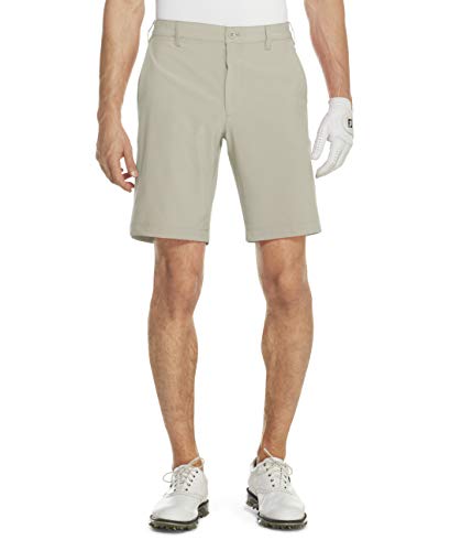 IZOD Men's Golf Swingflex Flat Front Short, Stonedust, 44