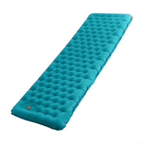 ReachMall Matelas gonflable double couche avec valve en nylon composite TPU 40D, pour camping, randonnée, aventure (bleu paon)