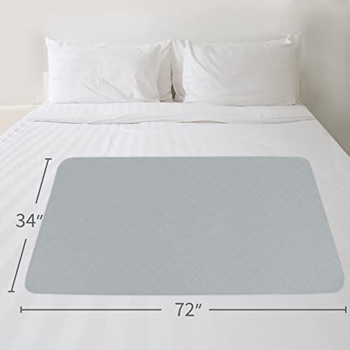 Extra Large Waterproof Bed Pads 36" X 72", Xxl Incontinence Underpad, Highly Absorbent Pads For Bed Wetting Incontinence Individuals, Kids, Adults, Pets - Gray (2 Pack) #TOP5
