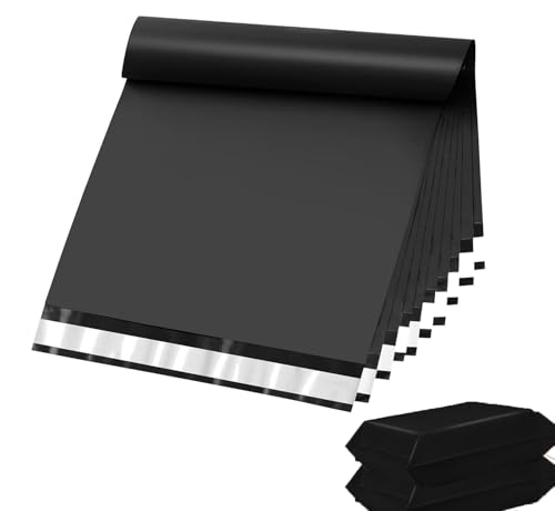 Caiyloxn Versandtüten 25 Stück 35x47cm Versandtaschen Kleidung Schwarz Versandbeutel Verpackungsbeutel Plastik mit Selbstklebeverschluss