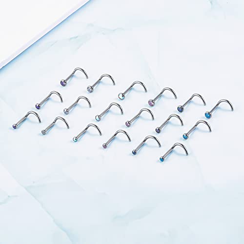 BelezaDosas 6pcs G23 Titanium Nose Studs 18G 20G Screw Nose Ring Press Fit 2mm 2.5mm 3mm Piercing Jewelry for Sensitive Skin3