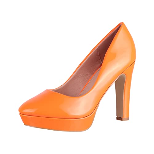 Elara Plateau Pumps Damen High Heels Chunkyrayan 7263-GL Orange-40