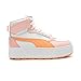 PUMA Shoes Karmen Rebelle Mid Sneaker, White-Orange Peach-Rose Dust-Minty Burst, 5 US Unisex Big Kid