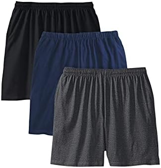 KingSize Men's Big & Tall Lightweight Jersey Shorts 3-Pack - Big - 6XL, Assorted Basic Multicolored