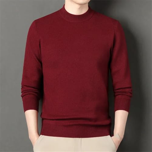 Men's Solid Long Sleeves Slim Wool Knitted Sweater Round Neck Casual Business Sweaters3