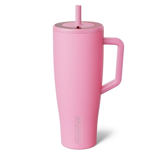 Image of BruMate Era 40 oz Tumbler with Handle and Straw | 100% Leakproof Insulated Water Bottle Tumbler with Lid and Flexible SoftSip Straw | Made of Stainless Steel | Cup Holder Friendly | 40oz (Primrose)