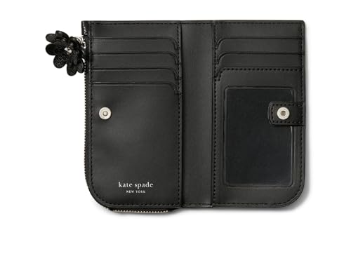 Image of kate spade new york Devin I Love You Script Embossed Leather Small Slim Bifold Wallet