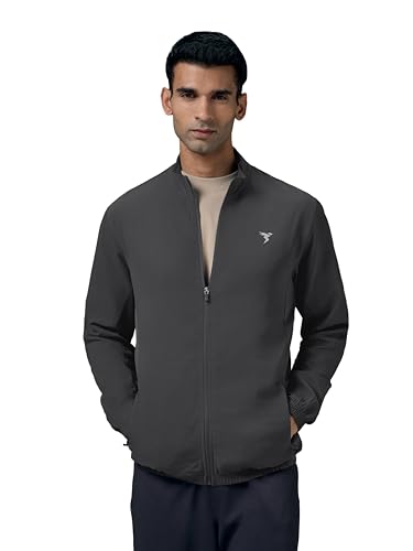 Image of TECHNOSPORT Men's Regular Fit Plus Size Solid Active Jacket With Techno Lite, UPF50+ Sun Protection