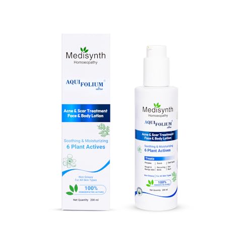 Image of MEDISYNTH Aquifolium Ultra Acne & Scar Treatment Face & Body Lotion | Batch no - 44 | Expiry - Mar 2029