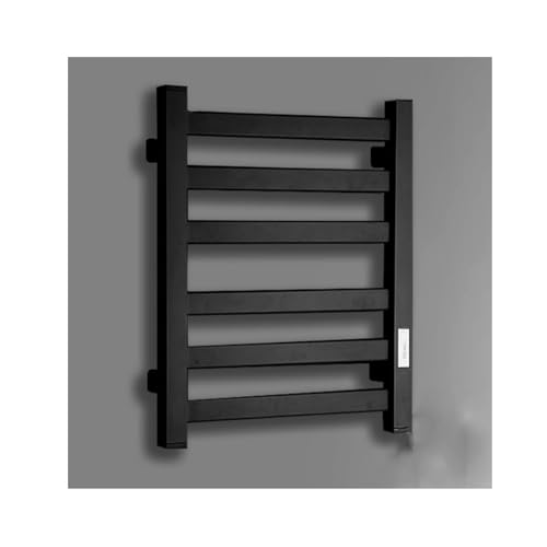 WQPMNYG Toallero calefactable de Aluminio Negro, línea Derecha, toallero eléctrico de Pared para Toallas, Albornoces y Mantas, Calentamiento rápido.