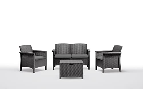 BICA Set Venezia 2 - Set Mobili da Esterno 2 Poltrone, 1 Sofa 2 posti, Tavolino Contenitore e...