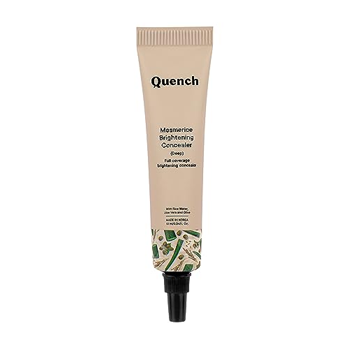 QUENCH BOTANICS Brightening Natural Cream Concealer With Rice Water & Aloe Vera | Conceals Dark Circles & Brightens Under Eyes All Skin| Made In Korea (Deep), 10Ml