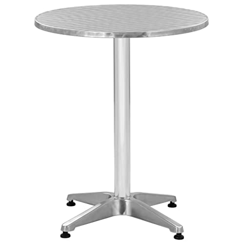 vidaXL Gartentisch Bistrotisch Balkontisch Terrassentisch Alutisch Stehtisch Bartisch Esstisch Gartenmöbel Tisch Silbern… – Bild 2