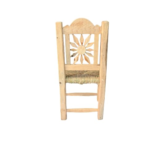Miniatura 4 de Set of 2 Chair Mexican of Handmade Wood Woven with Natural Tule Sol Fiber, Artisan from Jalisco ideal restaurant, home, bar, hotel, garden,