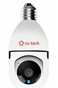 CUTECH Wi-Fi Camera CCTV Camera 1080p Wireless PTZ Bulb Shape V380 Pro Indoor 360 degree Smart CCTV Camera