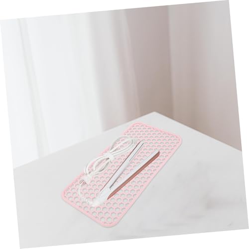 Almohadilla de silicona resistente al calor para herramientas de peinado, antideslizante y fácil de limpiar, compatible con rizadores y planchas de pelo, grande, color rosa miniatura 4