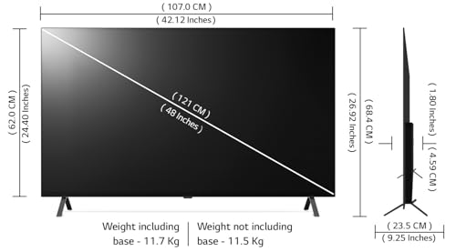 Image of LG 121 cm (48 inches) 4K Ultra HD Smart OLED TV 48A3PSA (Rocky Black)