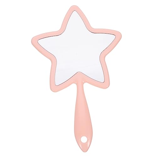 Milisten Lovely Handheld Makeup Mirror with Star Handle Portable Beauty Mirror for Travel Compact for Multi-Functional for Makeup Shaving and More Random Color