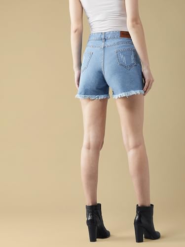 Image of Dolce Crudo Above Knee Denim Shorts for Women