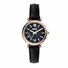 Fossil Women’s Carlie Mini Quartz Stainless Steel and Leather Three-Hand Watch, Color: Rose Gold, Black (Model: ES4700)