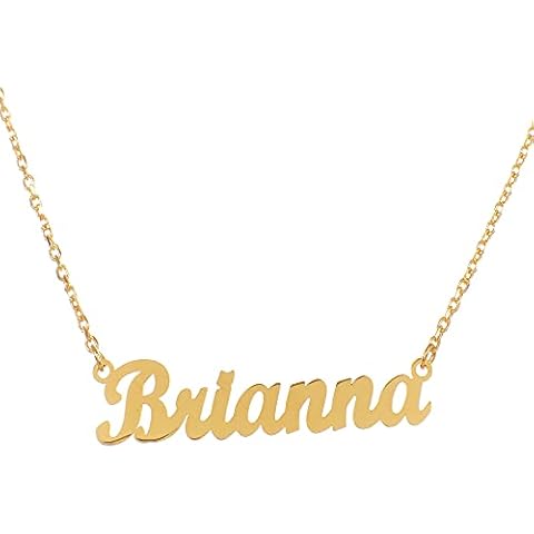 Personalized 18k gold plated cursive name necklace, 925 sterling silver with gold plated name cursive necklaces Cover